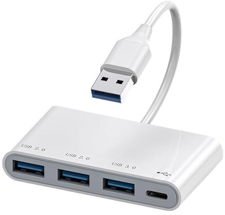 Hub USB C, adaptateur multiport USB C vers USB 3.0, hub d'extension 4 en 1 USB3.0 vers répartiteur USB-A 4 ports, 1 adaptateur de transmission USB 3.0 + 2 USB2.0 haute vitesse pour MacBook Pro, iMac,