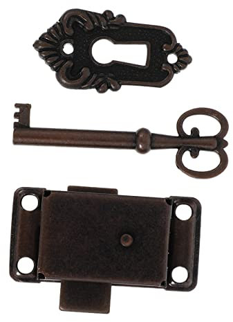 SEWOART 2sätze Antikes Schrankschloss Aus Metall Vintage-möbelschloss Schmuckschrankriegel Dekoratives Schloss Für Holzkisten Ersatzschloss Für Antike Schatullen