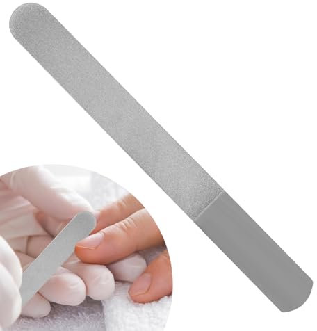 Metal Nail File, Diamond Toe Nail File, Dual Sided Coarse Fine Grit, Stainless Steel Autoclavable Manicure Tool for Podiatry & Personal Use, Effective Callus Removal, Salon Quality Care (17.5x1.9cm)