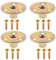 ECSiNG 4 Sets Metric M8 Furniture Leg Hardware Kits 3 Holes Furniture Legs Mounting Plates T Shaped 3 Holes Nut for Sofa Cabinet Chair Couch Seats