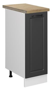 Vicco Apothekerschrank R-Line, Anthrazit Landhaus/Weiß, 30 cm, AP Eiche
