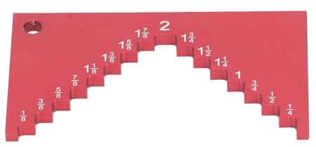 Aluminum Alloy Step Depth Gauge, Red Anodized Surface, 2 in 1 Router Depth Gauge for Table Saw and Bench Planes, Step Depth and Height Measurement Tool