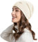 ZLYC Damen Wolle Kaschmir Strickmütze Winter Slouchy Beanie(Einfarbig Beige),Einheitsgröße