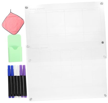 CAXUSD Pizarra Transparente Refrigerador Planificador Mensual Magnético Organizador Reutilizable