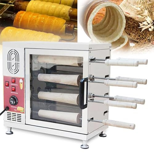 Tostadora EléCtrica Comercial De 3000 W, Control De Temperatura Y SincronizacióN, MáQuina Para Hacer Conos De Helado + 16 Rodillos, Para Restaurante, Hogar, Cocina, Bar De Aperitivos