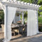 PONY DANCE Outdoorvorhang Weiß Transparent 2er Set H 243 x B 137 cm Leinenoptik Outdoor Vorhänge Wasserdicht Terrasse Gardinen mit Abnehmbaren Schlaufen Balkon Vorhang Outdoor