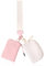 Oyachic Geldbörse Wristlet Wallets Klein Portemonnaie Dual Pouch Coin Purse Damen Geldbeutel Münzbeutel Täschchen mit Reißverschluss Brieftasche (beige+ pink)