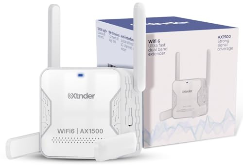2025 AX1500 WiFi Extender Signal Booster Long Range, deckt 13.000 m² & 100+ Geräte ab, 1500 Mbps Dual-Band 5,8 GHz & 2,4 GHz WiFi-Extender mit Ethernet-Port, keine Totzonen und Verzögerung, sicherer