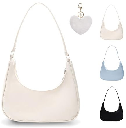 GIDWRIY Kleine Schultertasche Damen Beige, Tasche Aesthetic Y2k Handtasche Teenager Mädchen, Umhängetasche Vintage 90s, Small Shoulder Bag Women, Handbag, Achsel Tasche Frauen, Tasche Tote Bag