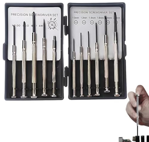 KEWUF 11 Pcs Set di cacciaviti di precisione, cacciavite per occhiali, mini kit di cacciaviti per telecomandi e campanelli, gadget per la casa, computer, cacciaviti tascabili portatili in custodia