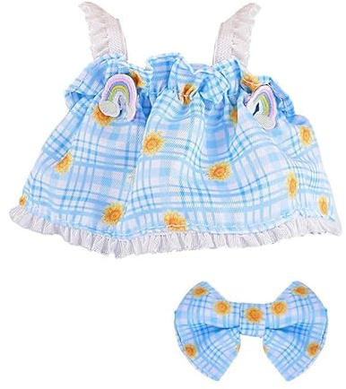 Doll Clothes, 17 cm Doll Outfits, Clothes Set for 17cm Doll, 2 Piece Set Dress Clothing for Doll, Girls Stylish Adorable Dolls Clothes Accessories (Sky Blue)