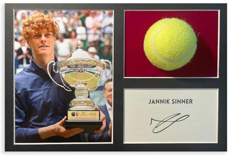 FKBALCZ Jannik Sinner Autogramm in elegantem Display, Leinwand-Poster, Schlafzimmer, Dekoration, Landschaft, Büro, Raumdekoration, Geschenk, 30 x 45 cm