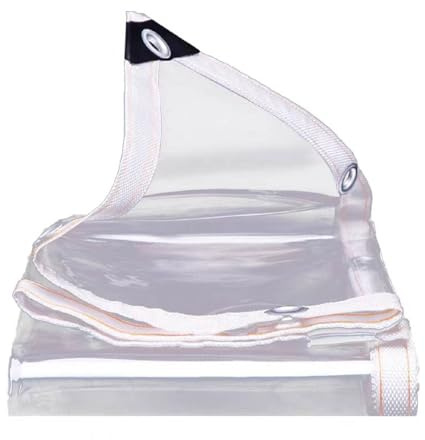 TRANSPARENT CLEAR Tarpaulin EXTRA Heavy Duty 400GSM with Reinforced Grommets Sheet Waterproof Cover Tarp for Garden Gazebo door curtains car washes camping 0.35mm, 300CMx1000CM