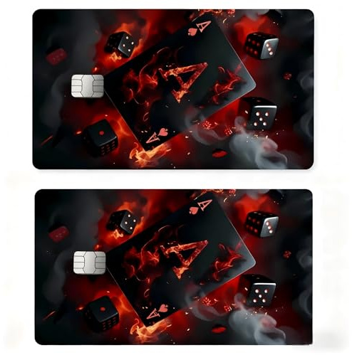 Cute Matte Poker Kreditkarten Skin Aufkleber 2 Stück Wasserdicht Funny Spade A Debitkarten Sticker für Most Metro Transport Schlüssel Bankkarten,Trendy Cartoon Haut Decal für Teenager Erwachsene