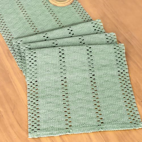 Dremisland Tischläufer Salbeigrün Bauernhaus Klein Tischdecke 30x180 cm | Boho Makramee Tischläufer Mesh Tischabdeckung Table Runner Tischdeko Frühling Tisch Läufer für Party Valentinstag