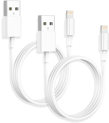 IPhone Ladekabel Lightning Kabel USB A 1M 2-PACK MFi-Zertifiziert für Apple Kabel Lightning Cable 1M Weiß für iPhone 14/13/12/11/Pro/Pro max/Mini/Xs/Xr/Max/X/8/7/6/6s/Plus/Se/iPad Mini
