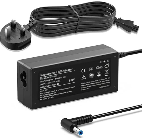 Charger Compatible with HP Laptop Computer 65W 45W Smart Blue Tip Power Adapter
