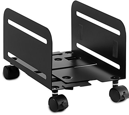 Mount-It! Rollender CPU-Ständer mit Rädern, robuster Desktop-Computer-Towerwagen mit Belüftung und Verstellbarer Breite von 12,2 cm bis 21,6 cm, Stahl