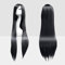 Dazone 100cm Karneval Perücke Cosplay Schwarz Glatt mit Haarnetz. Lang Voll, Fashion Kostüme Damen Haarteil Cosplay Wig für Alltag, Party Perücke Lang,Halloween