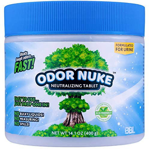 ODOR NUKE - Professional Human Urine Odor Remover - Concentrated Tablets + 100% ECO-Friendly (14.1oz) [Urinals for Men/Bottles/Bags/Toilets, Commode/Bedpan, Truckers/Cars, Hospitals/Homes/Senior-Care]