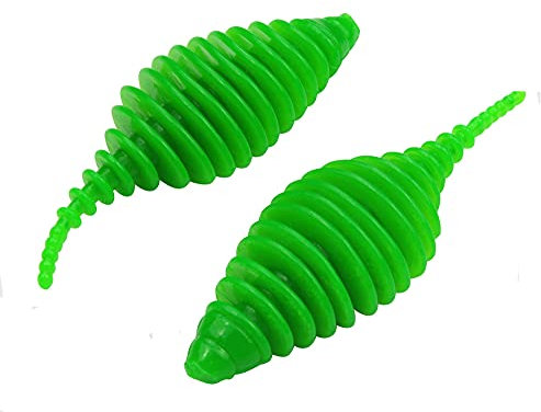 FTM Omura Baits Pongo 6,5cm 3,2g - 5 Gummiköder, Geschmack:Knoblauch, Farbe:neon grün