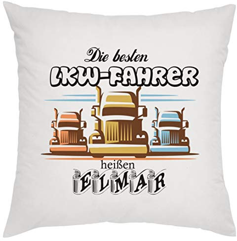 Die besten LKW Fahrer heißen Wunschname Zierkissen, Sofakissen, bedrucktes Kissen, Bauwollkissen