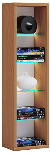 VCM Holzregal stehend | platzsparender CD-Schrank | Elegantes DVD-Regal stehend | Blu-Ray Regal | CD Regal - Rasato 77, Buche