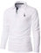 GHYUGR Mens Long Sleeve Polo Shirts with Fashion Embroidery Polos S-2XL,White,M