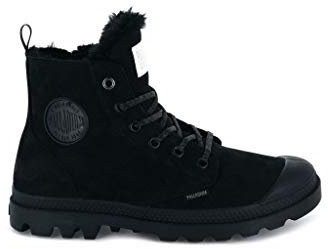 Palladium Damen Schnürboots Pampa Hi Zip WL Leder, schwarz/schwarz, 38.5 EU