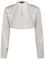 Bolerose Formale Raso a Maniche Lunghe Bolero (Argento, 4XL)
