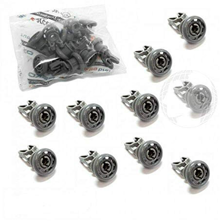 10 roues rail panier supérieur pour lave-vaisselle (ORIGINAL Beko) couleur grise, référence: 1885800500