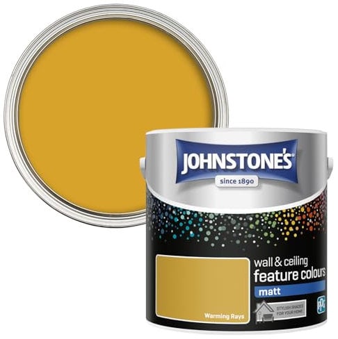 Johnstone's Feature Colours Paint, Warming Rays, Matt Finish, 35m2 Coverage per Tin, 2.5L