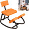 LXX Kniehocker Kniestuhl Ergonomisch - Kniender Hocker Bürohocker mit Rückenlehne, Orthopädischer Hocker Zur Korrektur Der Sitzhaltung - Orange, Eisen