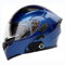 Lightweight Full Face Motorbike Helmet Bluetooth Modular Flip Up Motorcycle Helmet for Men and Women with Double Sun Visor DOT/ECE Personalised Motocross Racing Crash Helmet,Blue,XXL