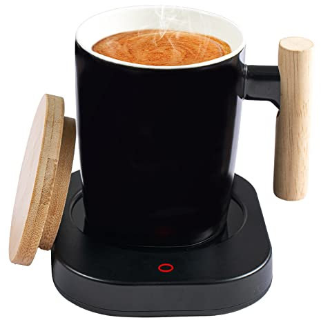Mug Warmer with Mug Set - HOWAY Coffee Cup Warmer for Desk Auto Shut Off Keeps Tea Warm and Hot, 2 Temperature Settings