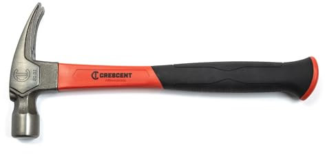 CRESCENT - Martillo, fibra de vidrio, reg, rasgadura, 20 onzas, crucial (11418C-06)