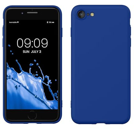 kwmobile Handyhülle für iPhone SE 2022 Hülle/iPhone SE 2020 / iPhone 8 / iPhone 7, für iPhone SE Hülle - Schutzhülle für kabelloses Laden - Case in Baltik Blau