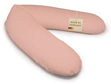 pic Bear Classic 190cm Stillkissen - hochwertiges Schwangerschaftskissen - anschmiegsames Lagerungskissen aus Baumwolle - schadstofffreies Seitenschläferkissen (100% Jersey Baumwolle, Altrosa)
