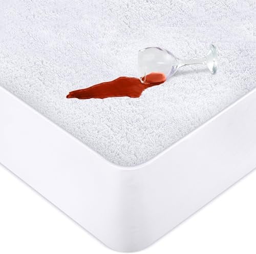 Utopia Bedding Matratzenschoner 80 x 200 x 30 cm Wasserdicht, Oeko-TEX Zertifiziert Matratzenauflage Atmungsaktive, Matratzenschutz, Rundum Elastisch Weiß