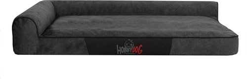 Bjird Hundebett - Hundekorb für kleine mittelgroße & große Hunde - Hundekissen - Hundesofa - Bezug abnehmbar und waschbar - Best - Größe: 115 x 80 x 18 cm [Größe: L] - Schwarz