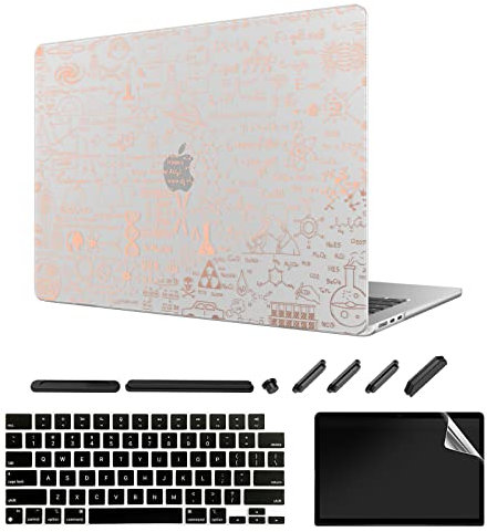 TeDaWen Frosted Case Suitable for New MacBook Air 13,6 inch (2022 Release Modell: A2681 M2 Chip), Frosted Protective Case & Keyboard Cover & Displayschutzfolie, Matt Gold Weiß W8
