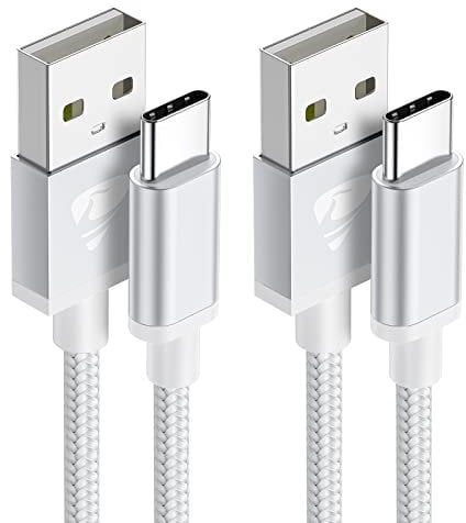 USB C Cable 2M 2Pack 3.1A Type C Charger Cable Fast Charging Braided Phone Charger Lead for Samsung Galaxy S22 S21 S20 S10 S9 S8 A13 A53 A12 A40 A51, Google Pixel 6 Pro 6a, Huawei P30 P20,Switch,Ps5