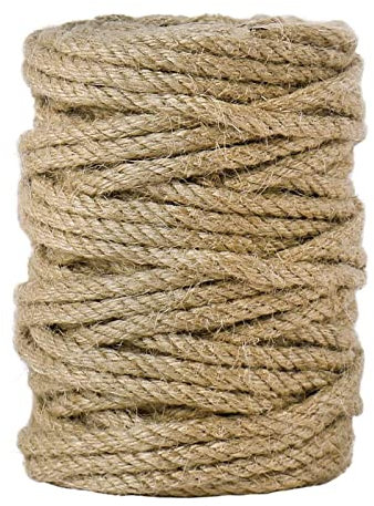 50M Spago Juta 5mm Corda Canapa Spago per Decorazioni, Giardinaggio, Tiragraffi per Gatti