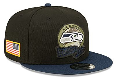 New Era NFL Seattle Seahawks Salute to Service 2022 Snapback 9FIFTY Game Cap, Größe :S/M
