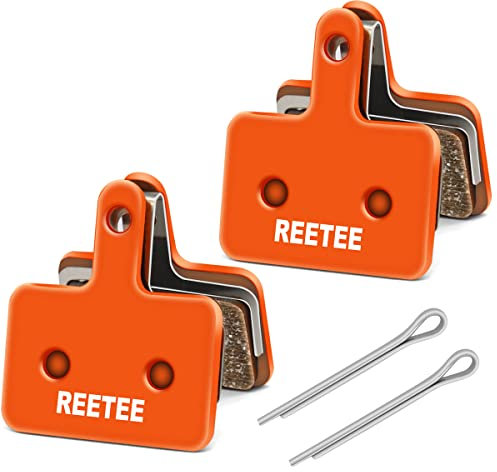 REETEE Fahrrad Bremsbeläge 2 Sets Bremsbeläge Fahrrad, High Performance Scheibenbremsbeläge für Bike Beläge Scheibenbremse Bremsbelag (Orange)