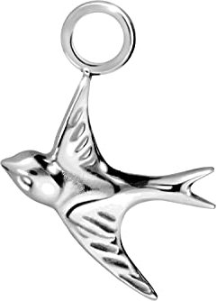 PIERCINGLINE Chirurgenstahl Anhänger für Clicker Piercing Ringe & Kreolen SCHWALBE Silberfarben Ohr Helix