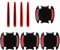 8Pcs Auto Door Handle Scratch Protection Cover, GLADFRESIT 3D Carbon Fiber Universal Car Door Cup Handle Paint Guard Film Reflective Strip (Red)