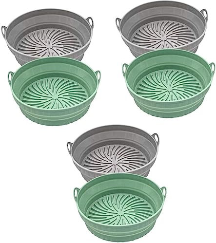 Papel for freidora de aire, papel encerado, papel de regalo for la cocina, 6 piezas Bandeja for freidora de aire Alfombrilla redonda de silicona Hojas for hornear antiadherentes Bandeja plegable Horno