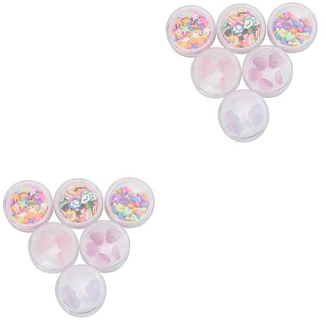 FOMIYES 2sets Manicure Polymer Clay Sticker Ceramic Slices Candy Manicure Patches Diy Nail Art Accessories Assorted Heart Shape Star Fruit Slices Style