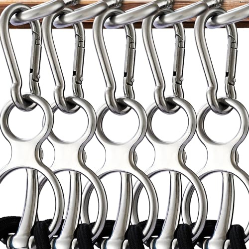 KUNBEIEN 5PCS Horse Tie Ring, Safe Tie Horse Supplies, Humane Way Tie Ring, Magnetic Ring for Tying and Retracting, Helps Horse Pull Back and Releases Stress from The Horse